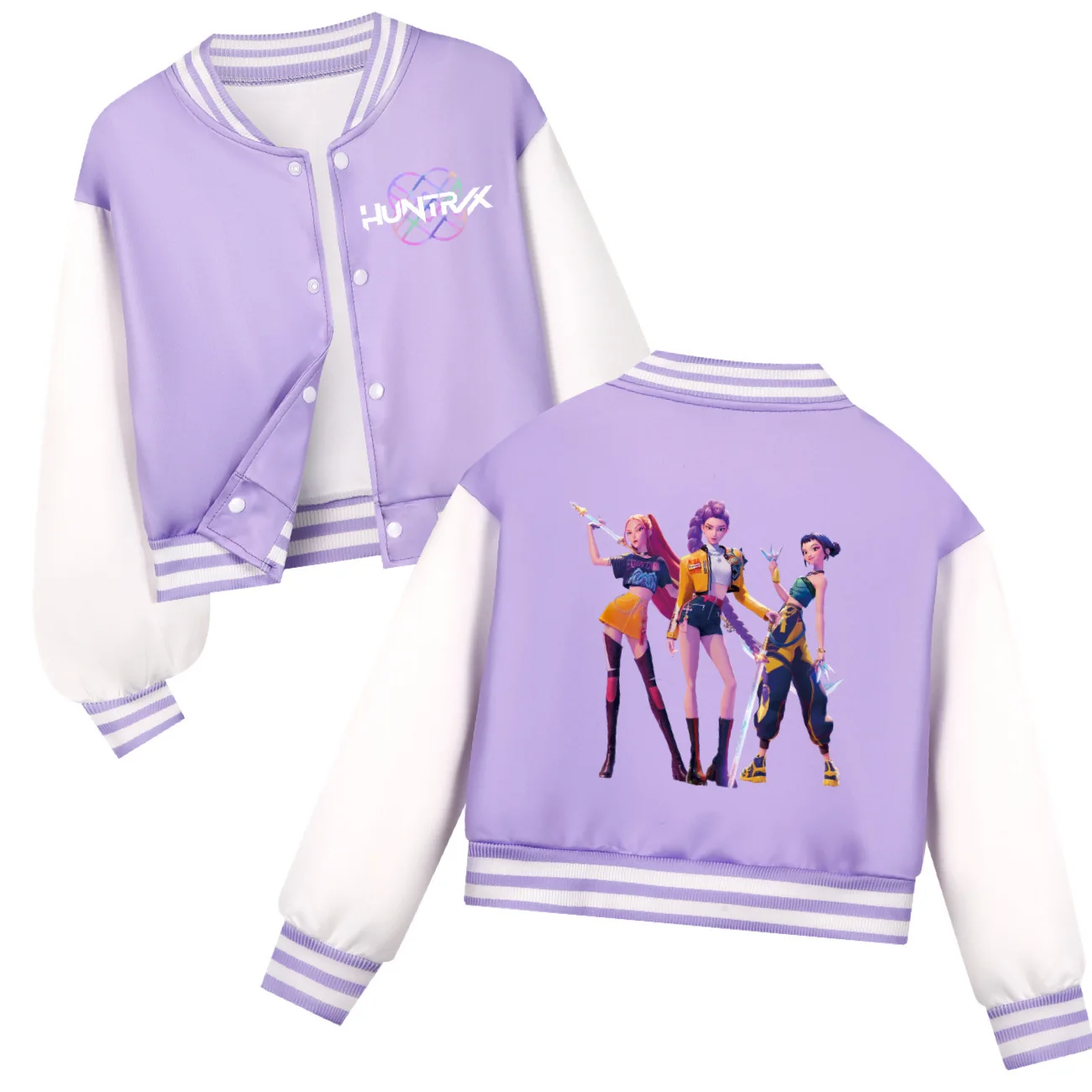 

Spring Autumn Kpop Demon Hunters Kids Halloween Costume Rumi Baseball Uniform Girls Boys Casual Hoodies Children Costume