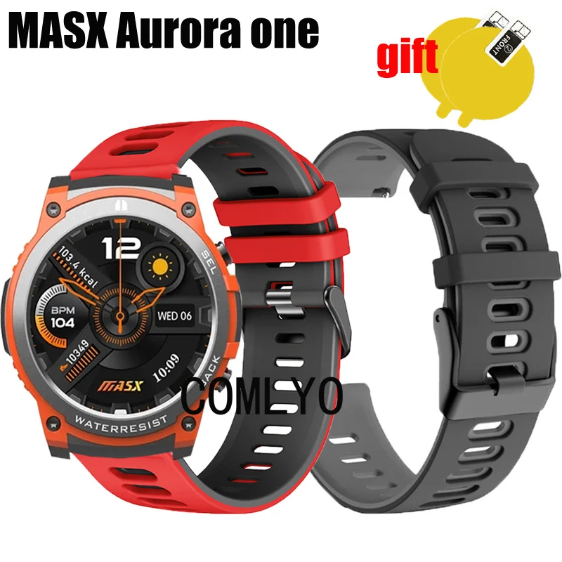 For MASX Aurora one Strap Smart Watch Wristband Bracelet Silicone Band Screen protector Film