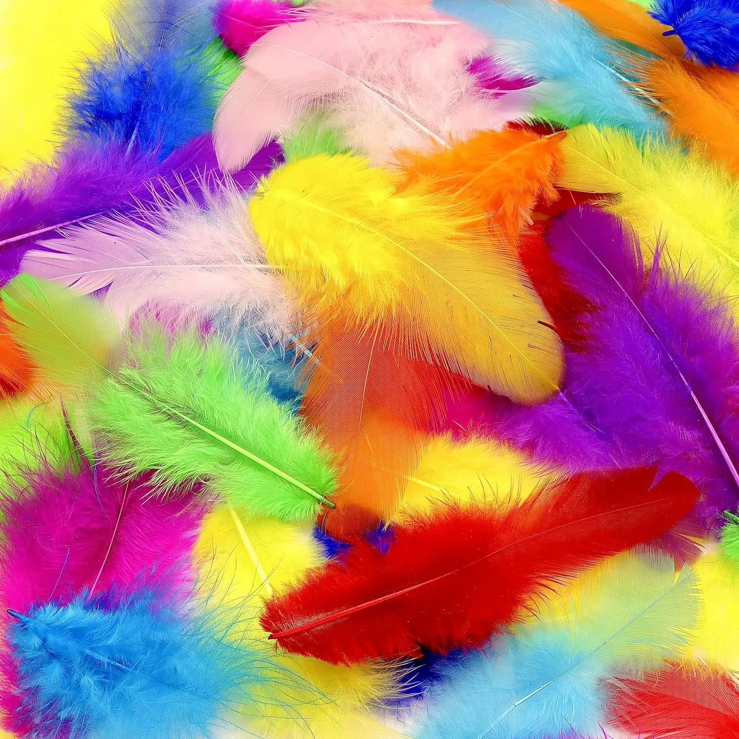 

Colorful Craft Rooster Feathers 3-5-inch Bulk Feathers for Crafting Kindergarten DIY Crafts, Wedding, Family Party Decorations,