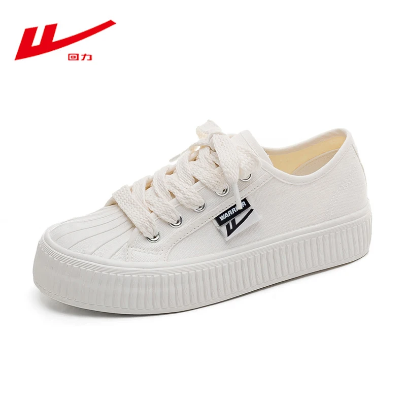 WARRIOR Women Shell Head Biscuit Board Shoes Casual Thick Sole Small White Shoes Fashion Comfort Slip-on Sneakers Zapatos Mujer