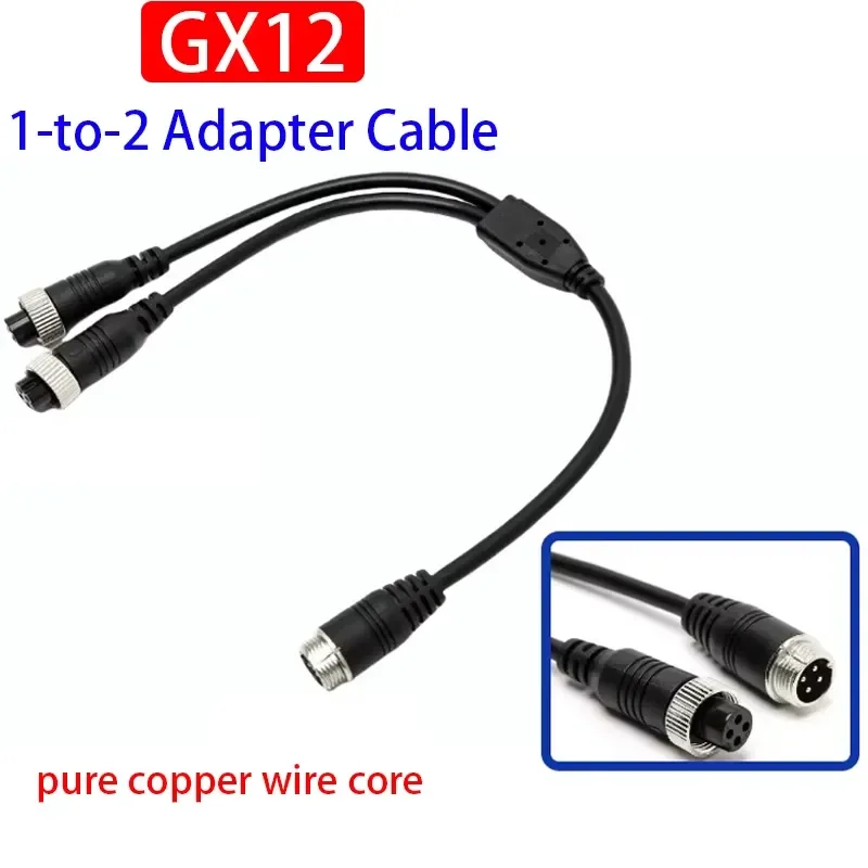 GX12 2 3 4 5 6 Pin Aviation Plug Wire Splitter Copper Y-type Connector Cable 1 to 2 Male to Female to Female Signal Wire