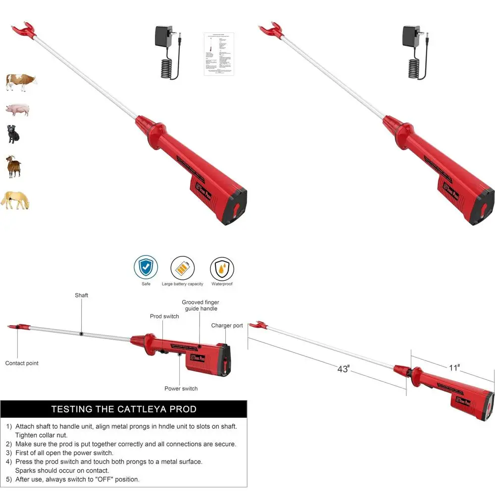 

Rechargeable 43 Flexible Electric Livestock Prod for Cattle, Dogs, Pigs, Goats & Large Dogs (54)