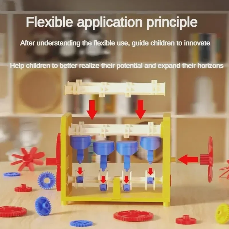 Kids DIY Mechanical Engine Model, Educational STEM Building Toy, Holiday Birthday Gift view 5