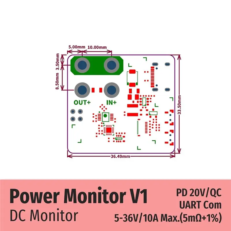 N35R-New Power Monitor Voltage Current Meter 36V 10A Uart PD QC