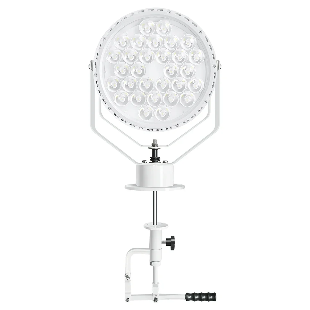 200W Marine LED Searchlight 3000m Long Range, Remote Control Motorized Boat Spotlight 21600LM for Commercial Vessel Rescue