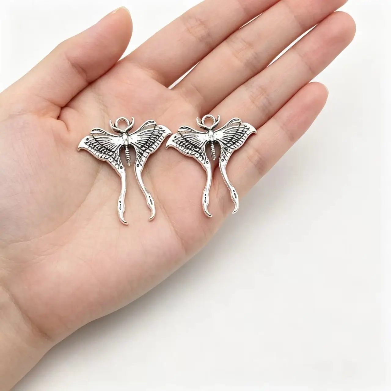 10Pcs/Lot 34.5*31mm Goth Butterfly Moth Charm Luna Moth Charms Pendant Designer Charms Fit Jewelry Making DIY Jewelry Findings