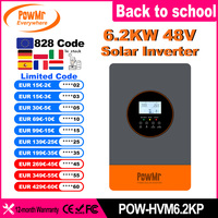 PowMr EU 6.2KW Hybrid Solar invert Parallel UP To 9 Unit 48V to 230VAC/380VAC Output PV 500VDC With MPPT 120A Solar Controller