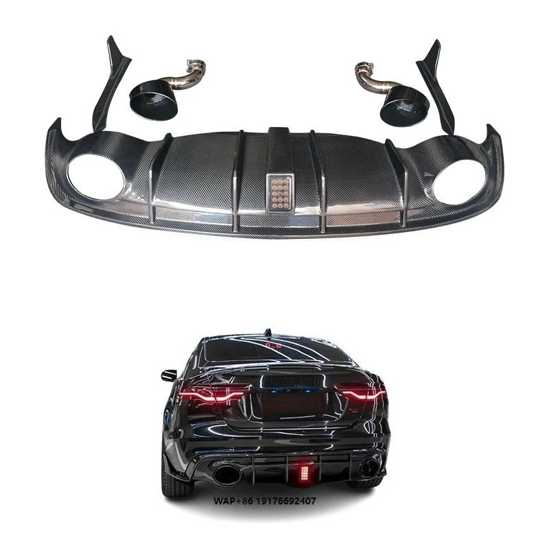 

2021-2023 forJaguar XF High Quality Carbon Fiber Body Kits RS Style Rear Diffuser Exhaust Pipe Perfect Fit Car Accessories