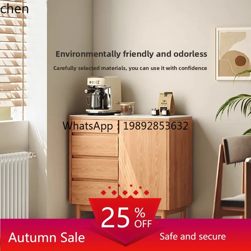 

all solid wood dining side cabinet integrated storage cabinet against the wall hole board household tea cabinet