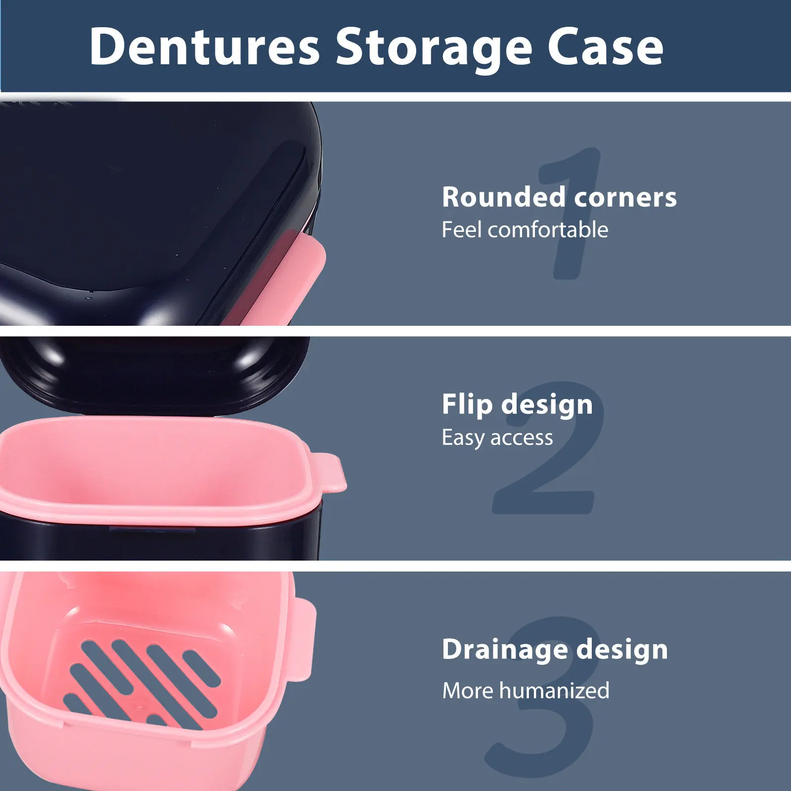 Lightweight Retainer Storage Box Protective Denture Case Portable Travel Mouth Guard Case Leakproof Brace Holder for Orthodontic