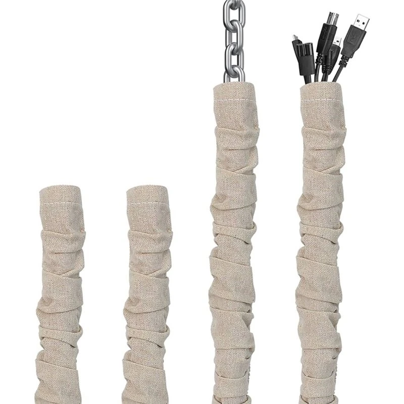 T19C Chandelier Lighting Wire Cord Cover, Fabric Cord Cover- 2 Pcs 6 Feet& 2 Pcs 4 Feet Chain Cable Sleeves