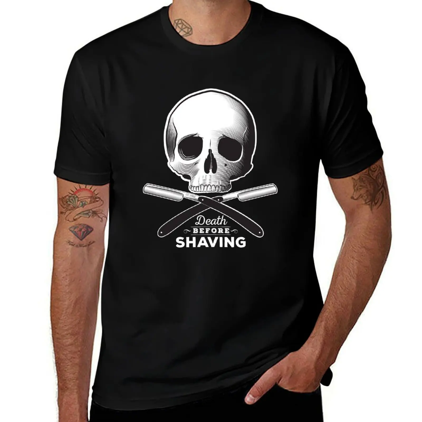 Death before shaving - dark background T-Shirt Soft Basic Cotton Short Sleeve Tee T-Shirt
