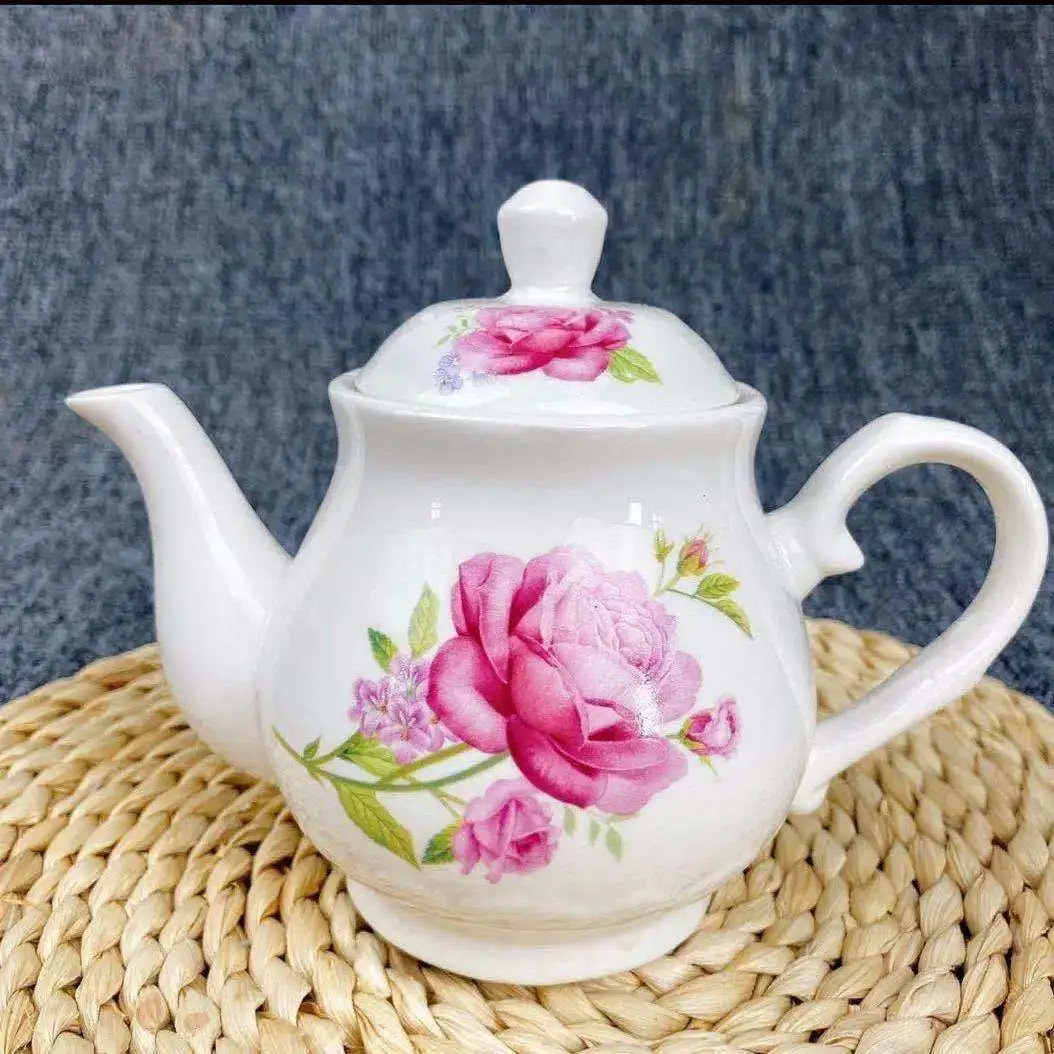 New Ceramic Teapot Kettle Home Teapot Office Restaurant Coffee Pot Teapot Fashion Small Capacity Kettle Kitchen SuppliesBoutique