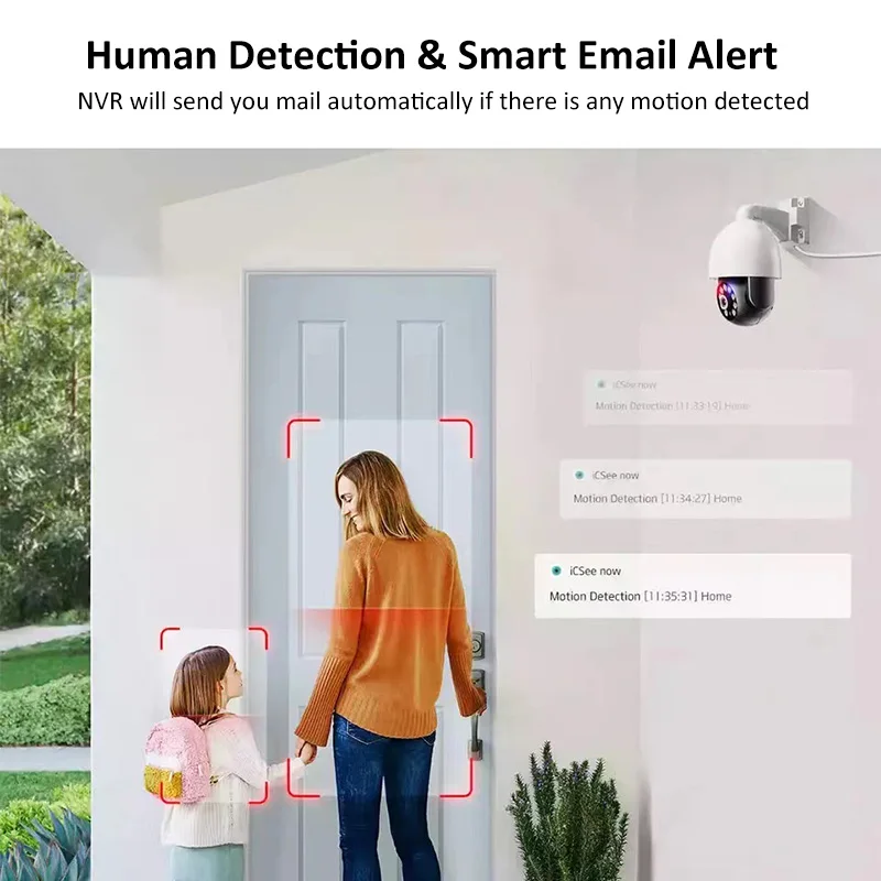 Aplicación. IP PRO o EseeCloud a todo Color 8CH 8MP 4K POE NVR KIT sistema de vigilancia IP POE Audio bidireccional domo PTZ cámara de red CCTV