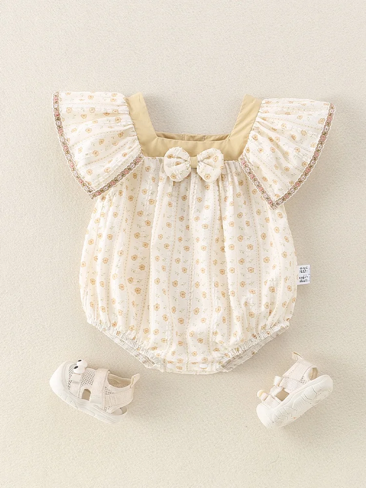 

Костюм Princ Sle для маленьких девочек, новинка лета 2023, наряд для малышей, уличный e, чехол для подгузников, т. Све, хлопок