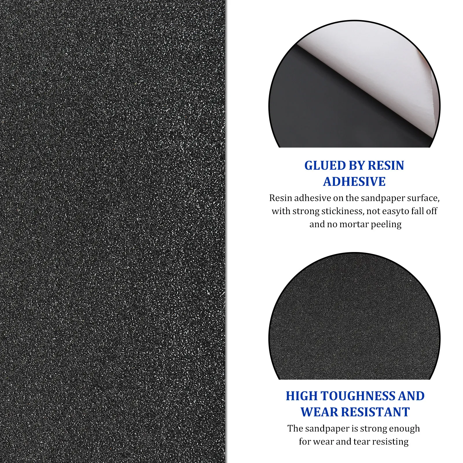 High Toughness Skateboard Sandpaper Grip 80x20cm Black for Scooter Longboard Stairs Pedal Wear Tear Resistant Easy Application