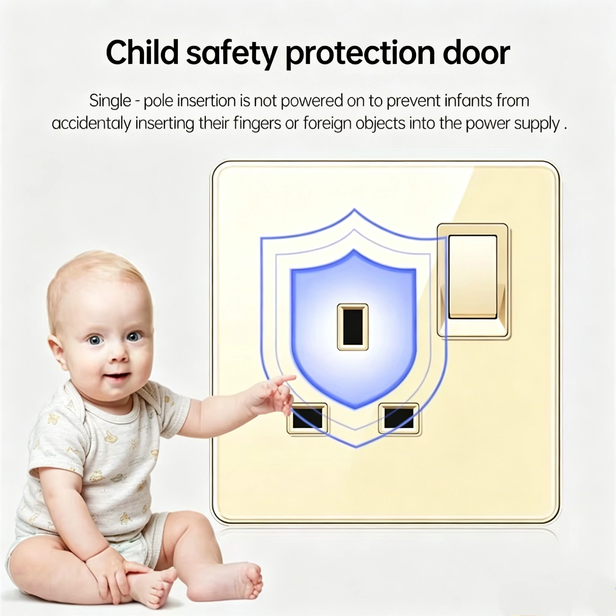 PSSRISE All Tempered Glass Wall Lamp Switch Button Gold UK Plug 13A Universal Wall Socket with Usb ,220V2gang2way Dimmer Switch - view 4