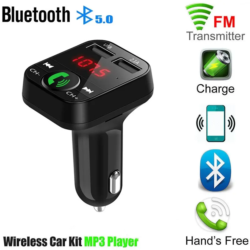 Car Mp3 Bluetooth Receiver Player Handsfree Call Fm Card Insertion Machine Usb Multifunction With Music Usb Drive