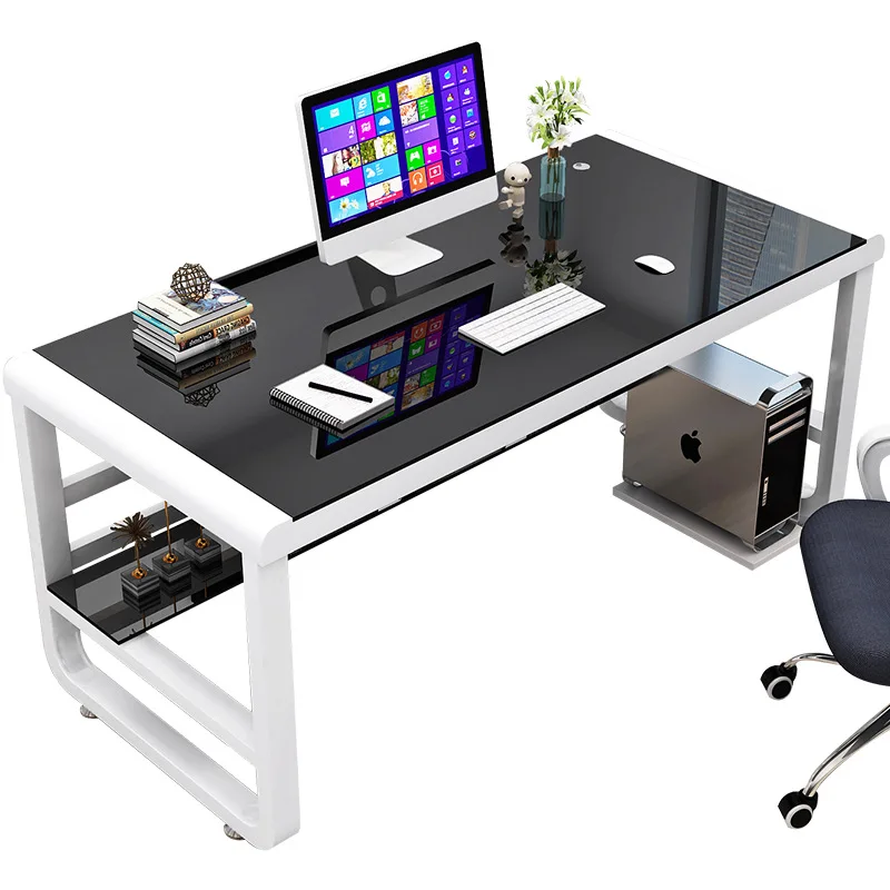 

Настольный домашний стол из закаленного стекла для спальни, простой современный письменный стол