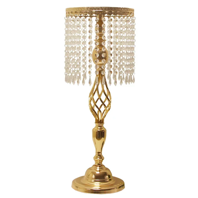 Wedding candlestick T table ornament European romantic dining table welcome area flower plate wrought iron crystal road guide we