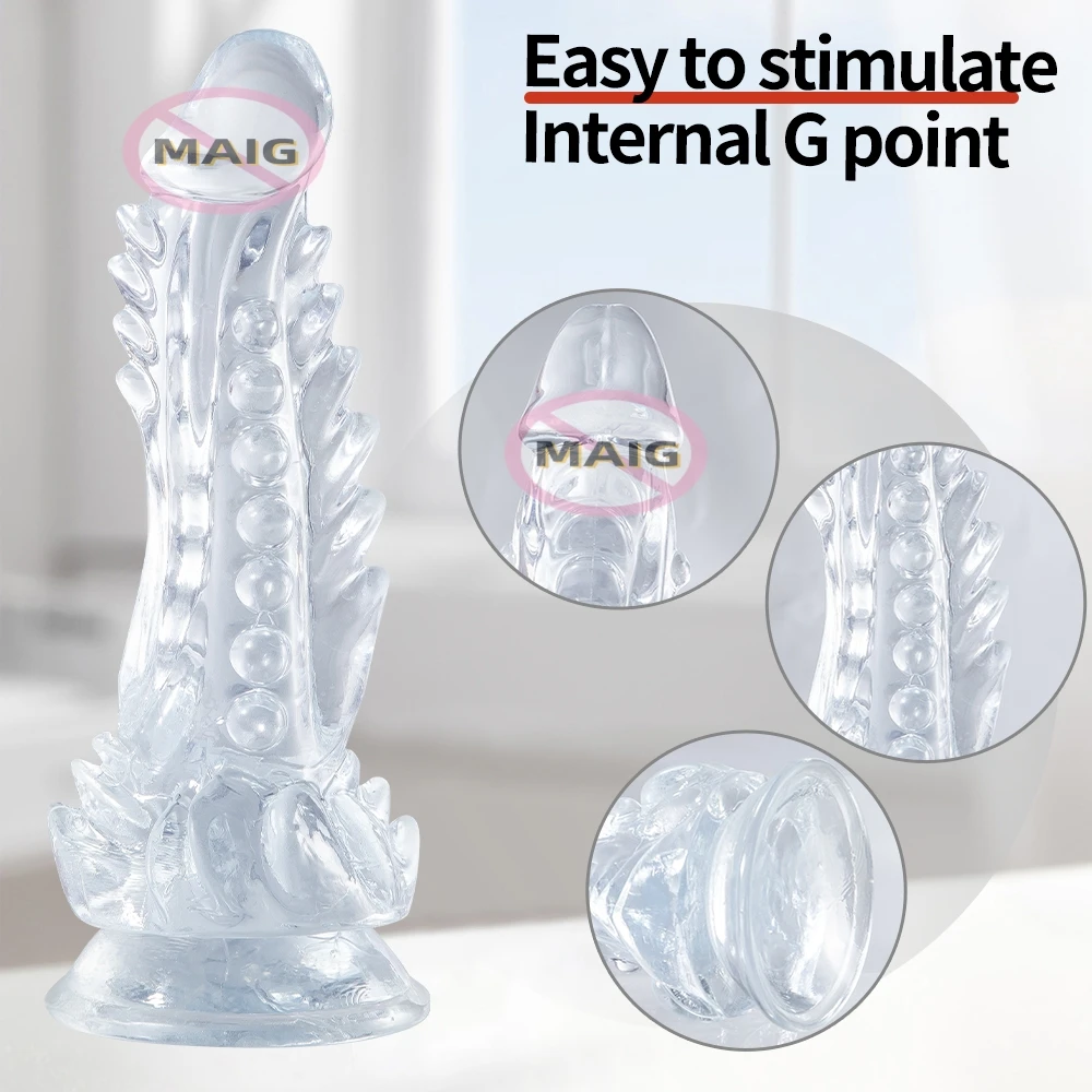 Transparent Dildo Spike Stimulate Vaginal Anal Plug Fake Penis 18 Sex Toys For Women/Men Real Masturbators Buttplug Big Dildos