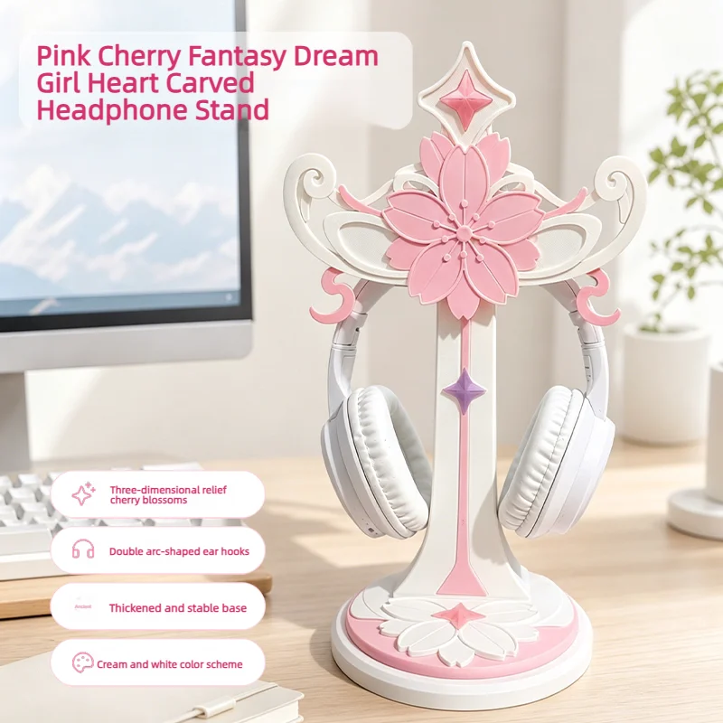 cute-sakura-headphone-stand-anime-desktop-headset-holder-gaming-desk-decor-universal-over-ear-headphones-storage-rack