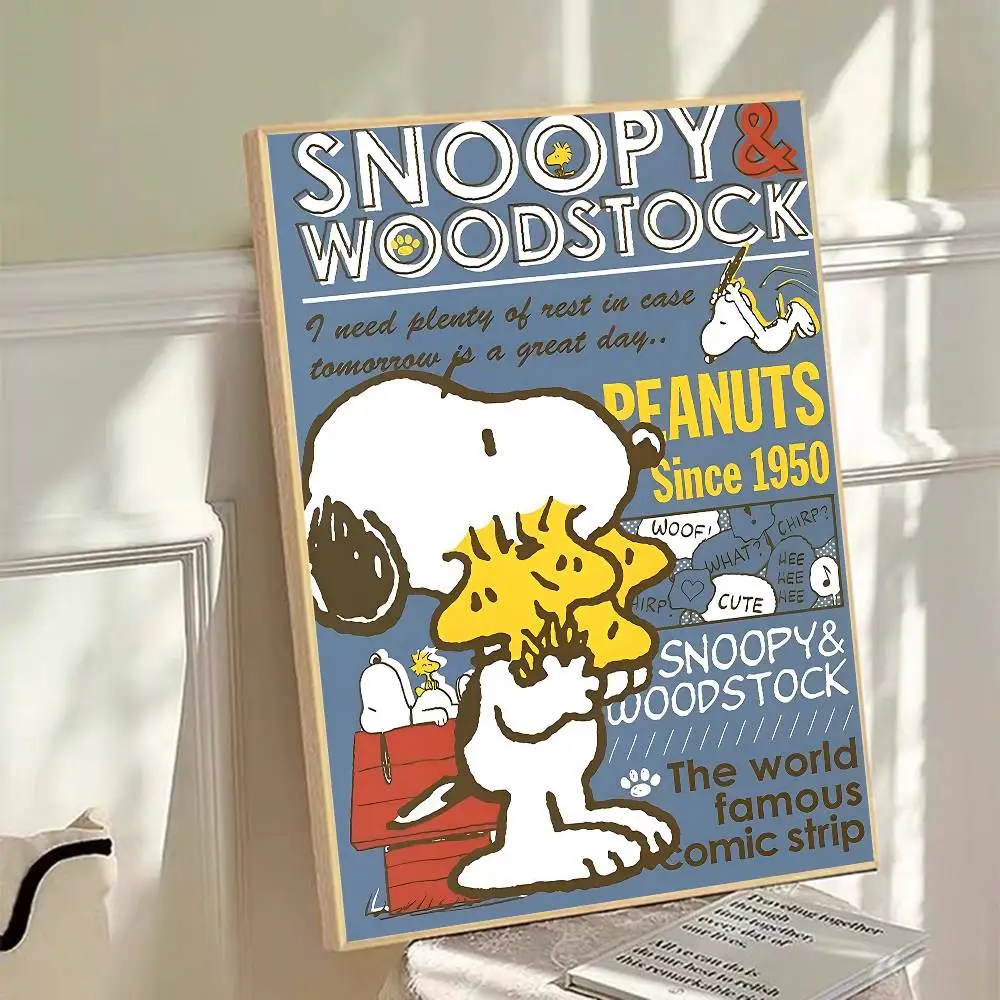 S-Snoopy Anime Classic Movie Posters Vintage Room Bar Cafe Decor Stickers Wall Painting view 2