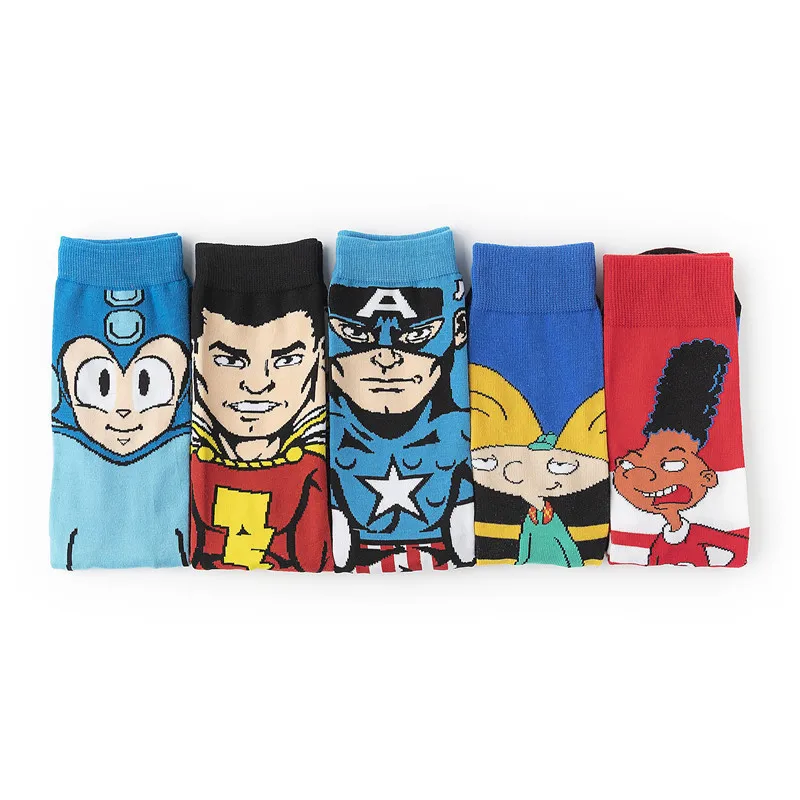 Anime Funny Socks Cosplay Superhero Cotton Cartoon Personality Socks Trend Stockings Adult Comics Socks Party