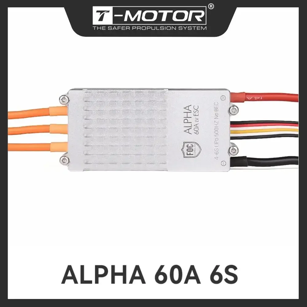 Controlador electrónico de velocidad T-MOTOR ALPHA 60A 6S FOC ESC de bajo voltaje para Motor sin escobillas Dron multirotor FOC ESC