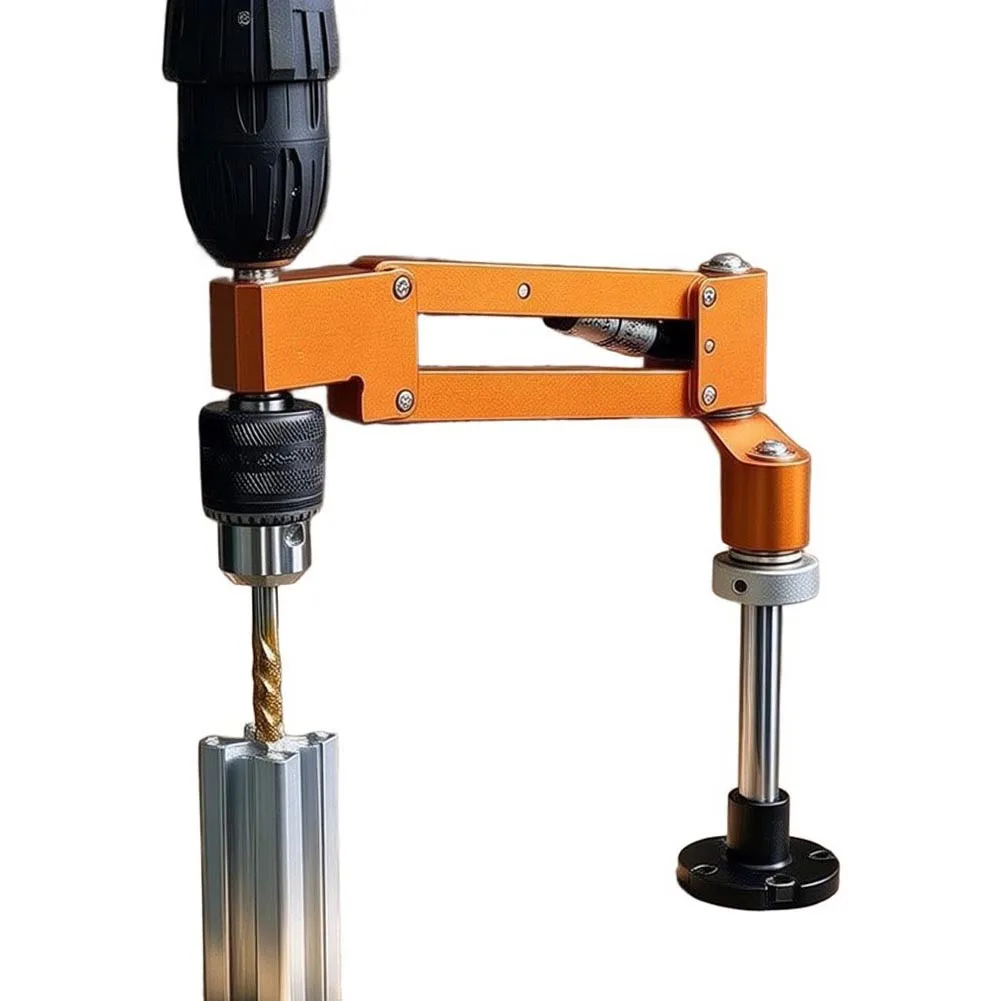 CNC Aluminum Alloy Hand Drill Tapping Cantilever Bracket Horizontal Vertical Tool For For Multi Angle Adjustment DIY Work