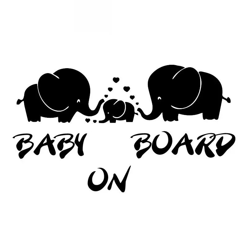 

Baby In The Car Cute Elephant High Quality Car Decoration Applique Personality Pvc Waterproof Applique Black/white, 17cm * 10cm