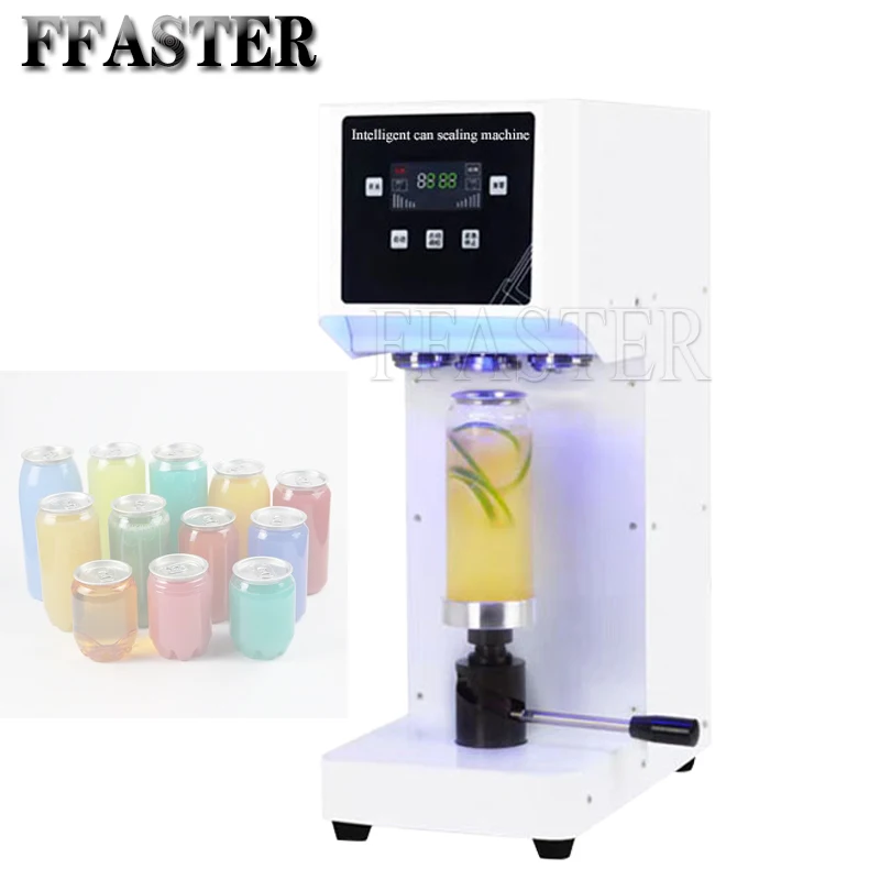 

Full Automatic Intelligent Can Sealing Machine Non-rotary Plastic PET Cups Beverage Bottle Tin Canning Jar Beer Cans Seamer