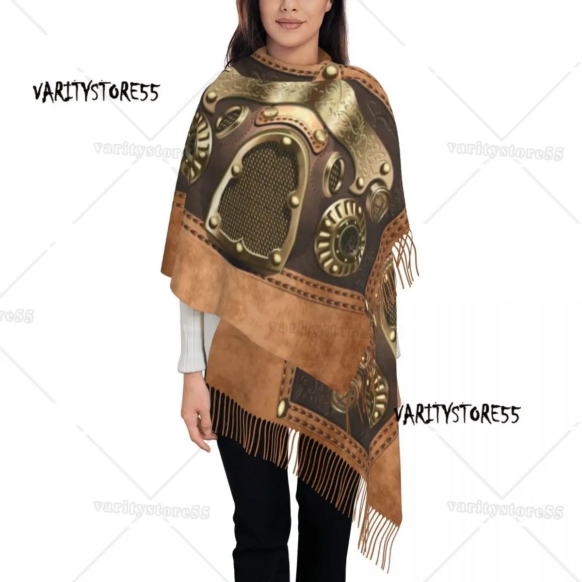 

Fashion Steampunk Tassel Scarf Women Soft Fighter Pilot Shawls Wraps Female Winter Fall Scarves