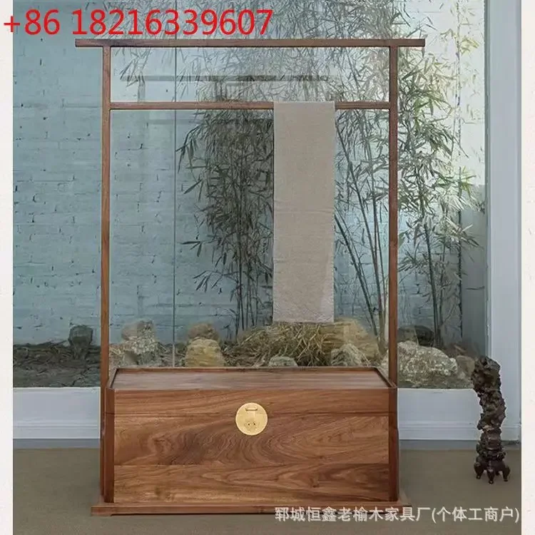 New Chinese solid wood coat rack floor hanger old elm simple