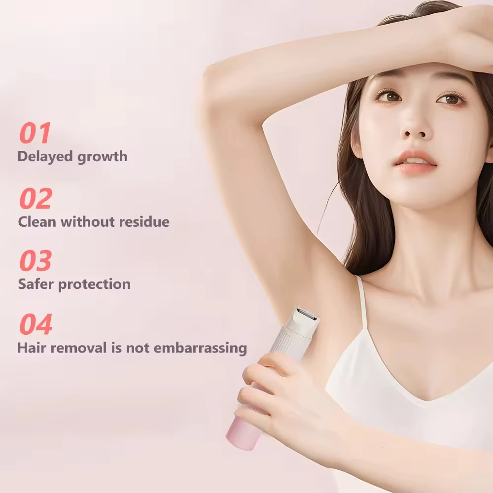 2 In1 النساء لنزع الشعر الكهربائية سيدة ماكينة حلاقة بيكيني المتقلب الوجه الفخذ الشعر المتقلب للنساء الجسم سيدة ماكينة حلاقة أدوات للعناية الشخصية