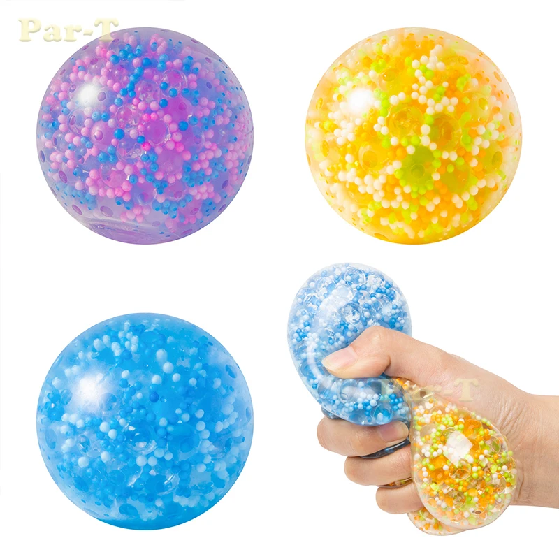 3Pcs Stress Balls for Kids Fidget Toys Colorful Water Bead Filled Sensory Ball Waterproof Office Decompression Toy Birthday Gift