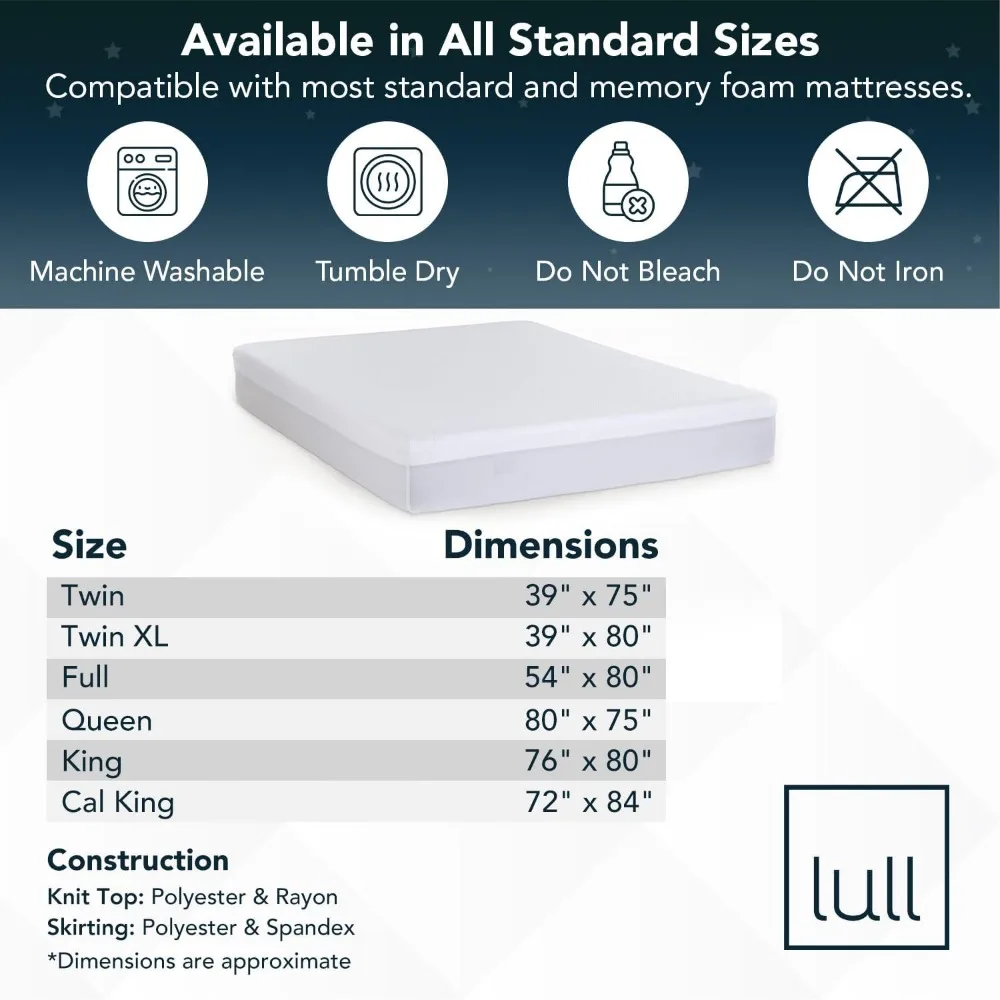 غطاء مرتبة كوين مقاوم للماء - ناعم جدًا، مقاوم للبقع، واقي قابل للغسل في الغسالة للمرتبة #2