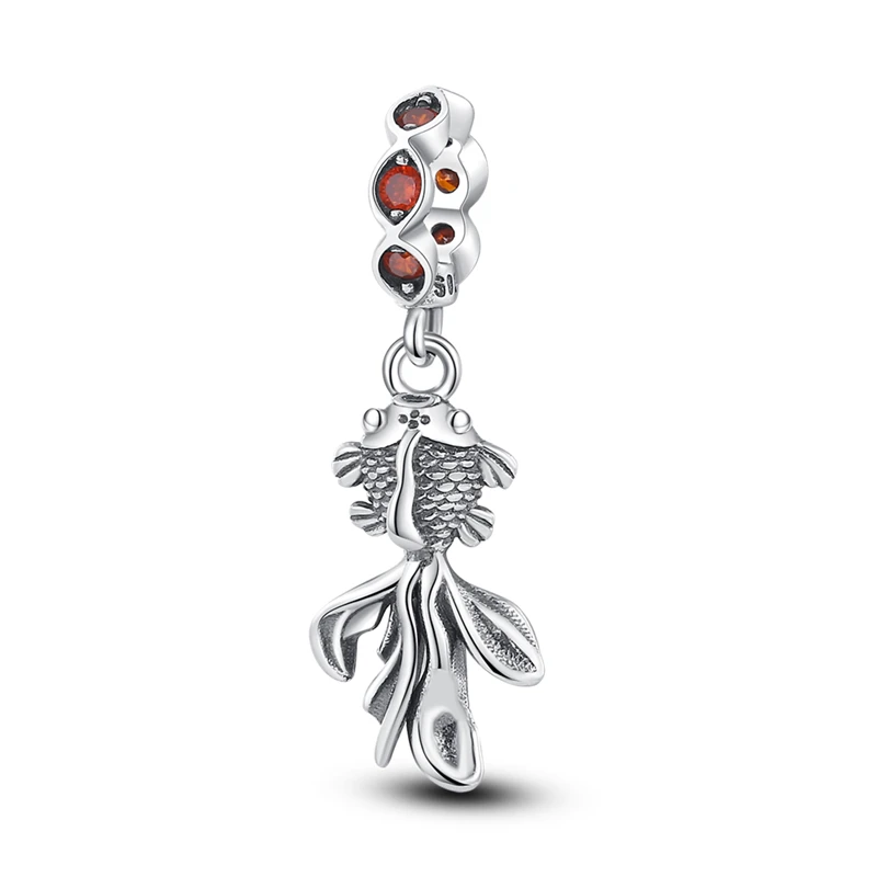 

925 Sterling Silver Minimalist koi Charm Fit Original Pandora Bracelet&Bangle For Women DIY Fashion Jewelry New in