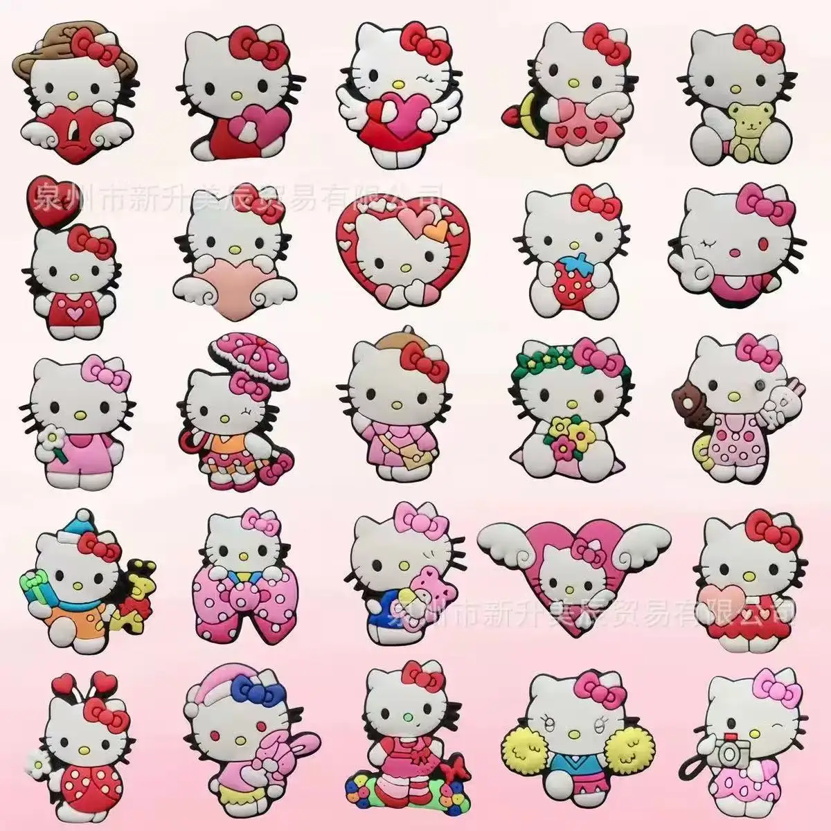 25-100PCS Cute Hello, KT Cat! Shoe Charms For Sandals,Shoe Decoration Accessories Shoe Pins Great Gift For Men Wom