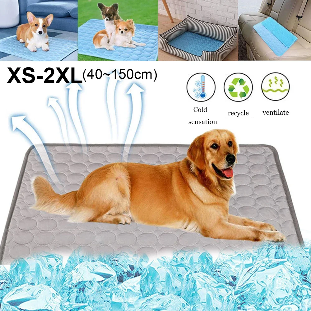 

Dogs Summer Cooling Mat Breathable Ice Silk Pet Dog Cat Cooling Mat Sleeping Pad Pets Cool Moisture-proof Mattress Pads Washable