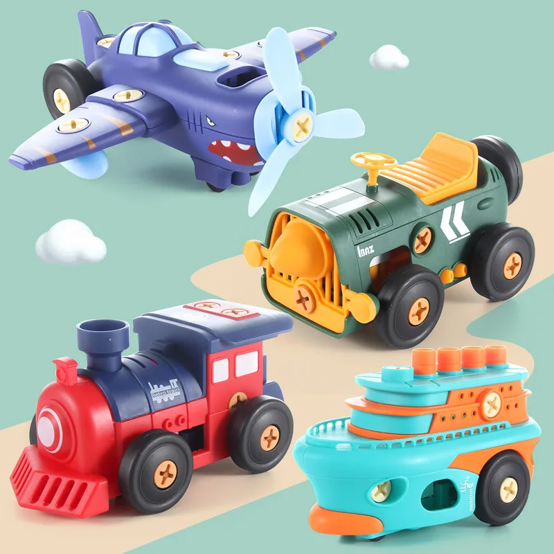 

Children's disassembling car ship aircraft screw toy