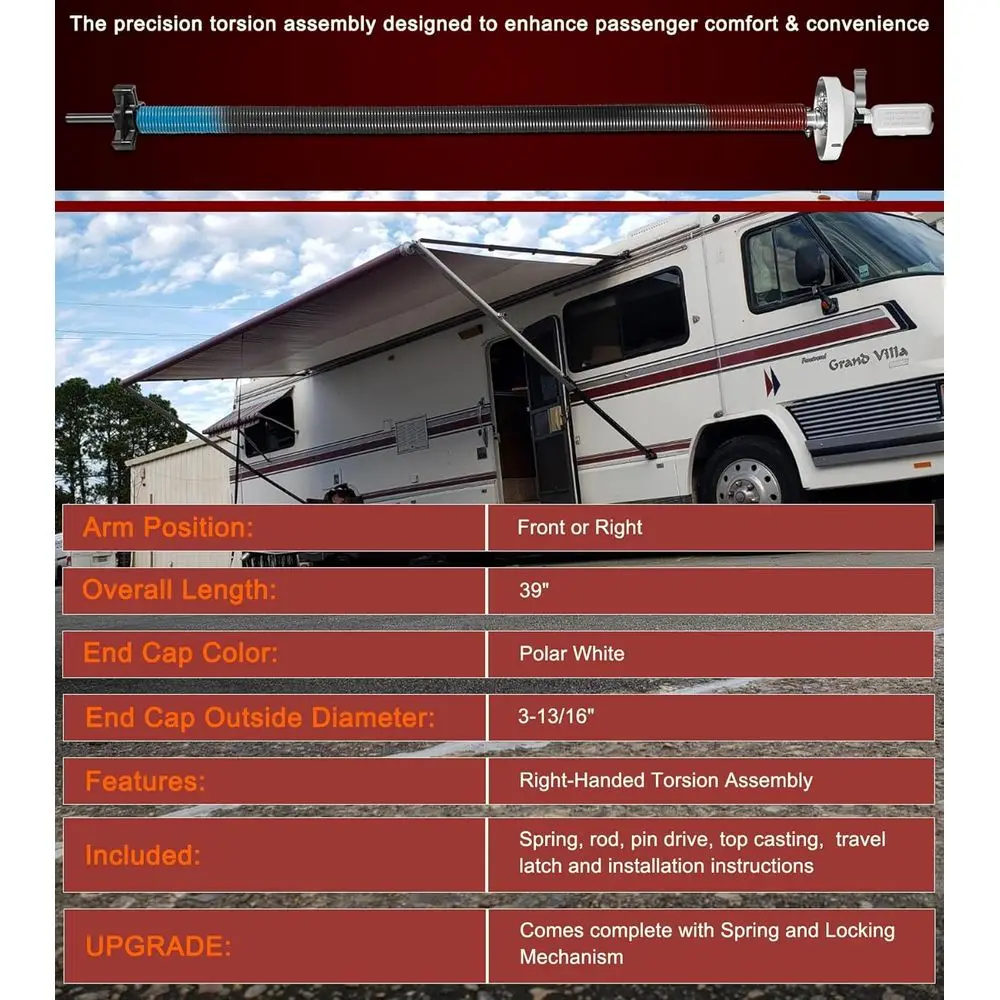 مجموعة ذراع التواء المظلة بونبو 3108399.035B RV | اليد اليمنى - يناسب Dometic A&E 8000 8500، 8500 Plus، 9000، 9000 #5
