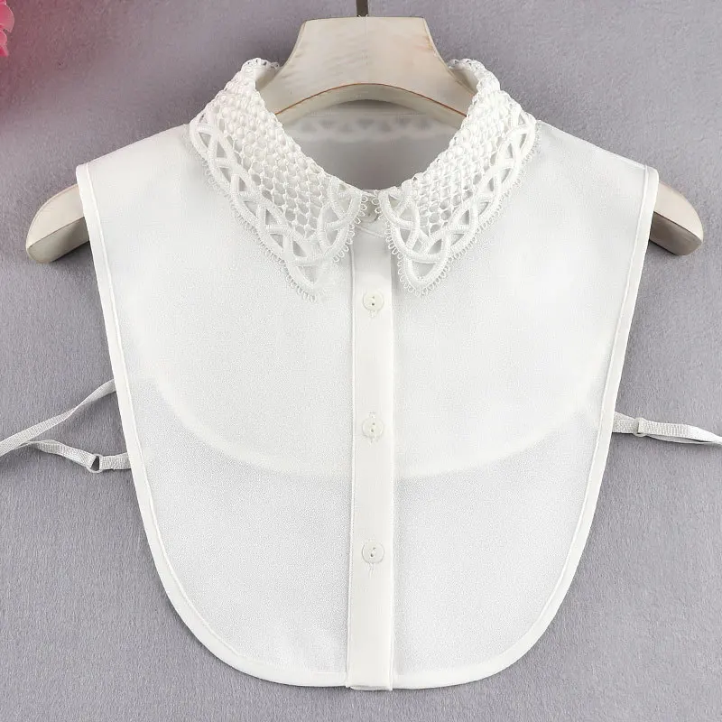 

Linbaiway Chiffon Fake Collar for Women Shirt False Collar Ladies Lapel Shirt Blouse Top Detachable Decorative Collar