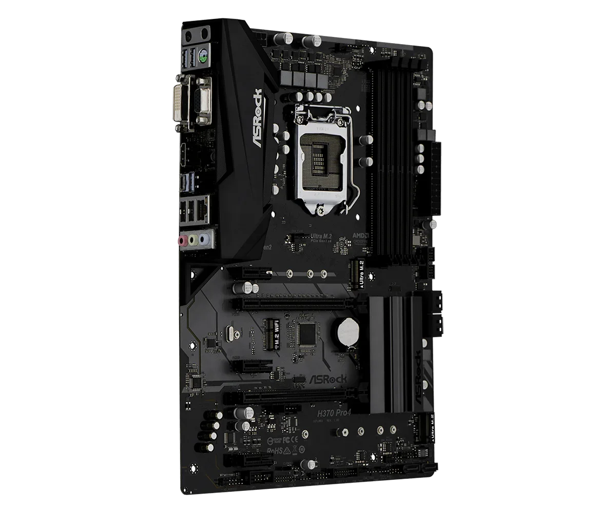Asrock H370 PRO4 Placa-mãe LGA 1151 Intel H370 4 × DDR4 64GB M.2 suporte i7-8700 i5-9400F 9100T G5400 9700T cpu ATX