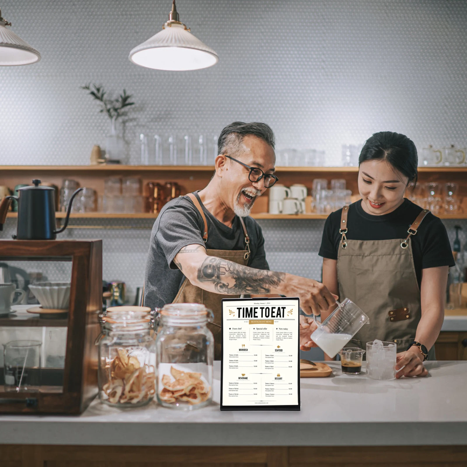 QR Code Display Stand 105x148mm Black A6 Plastic Menu Holder Tabletop Sign Frame For Price Lists Photos