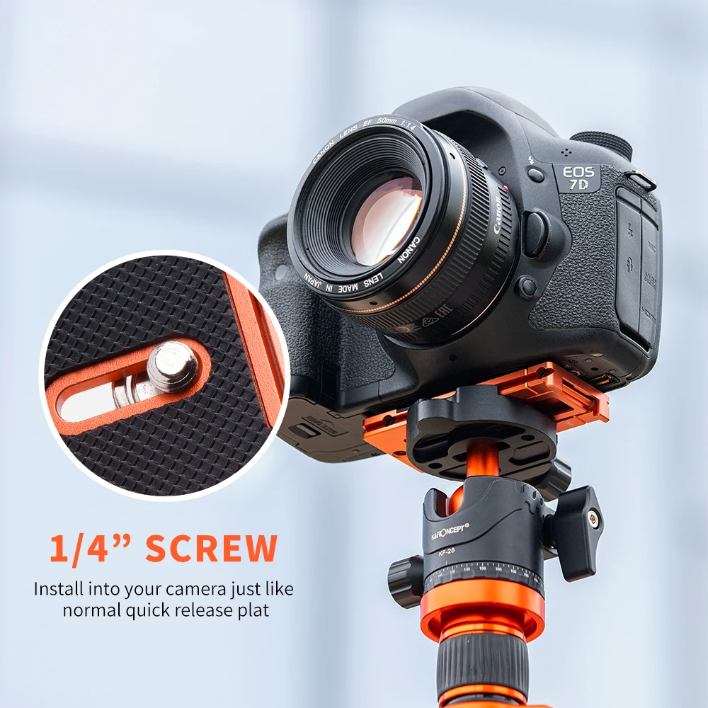 K&F Concept Aluminum Multi Quick Release Plate 2 in 1 Professional Camera Quick Release Plate for Tripod Camera Mobile Phone