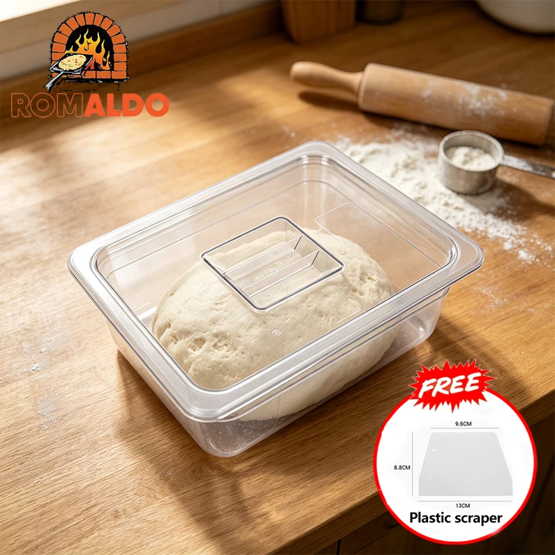 Boîte de levage pour pâte à pizza en plastique ROMALDO, conteneur de stockage pour pain avec couvercle, boîte de rangement pour pizza extensible