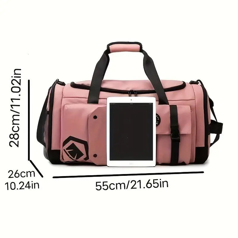 Large Capacity Soccer Travel Backpack Dry Wet Separation Sports Gym Bag, Separate Shoe Storage Compartment Zipper Bag Travel Duffel Bag For Business Trip - view 4