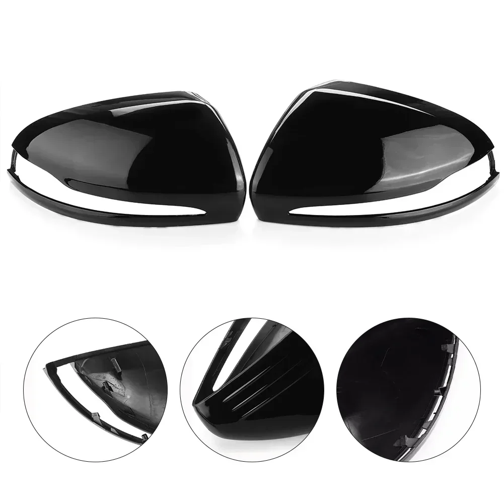 Sleek Glossy Black Replacement Side Mirrors for Mercedes Models Including C W205 E W213 and For GLC X253 For LHD Use Only