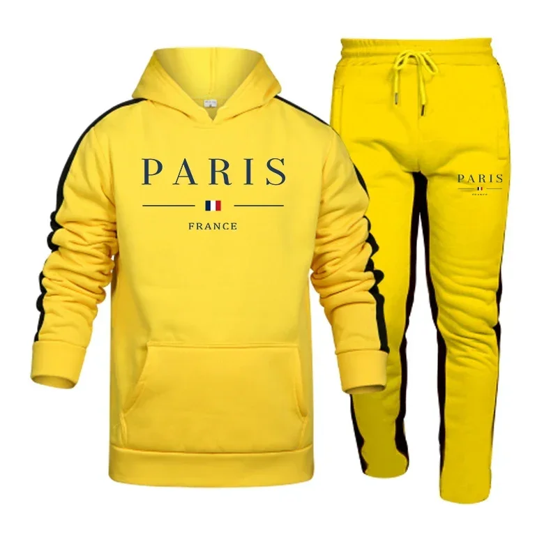 Fashion Casual Men Two Piece Hot Sale High Quality Men's Tracksuit Outdoors Sports Set Men Hoodie Comfortable Jogging Simplicity